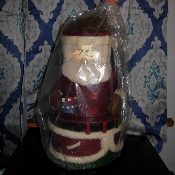 Santa Claus Christmas Folk Art Stacking Boxes 15" NIB - Picture 1 of 6
